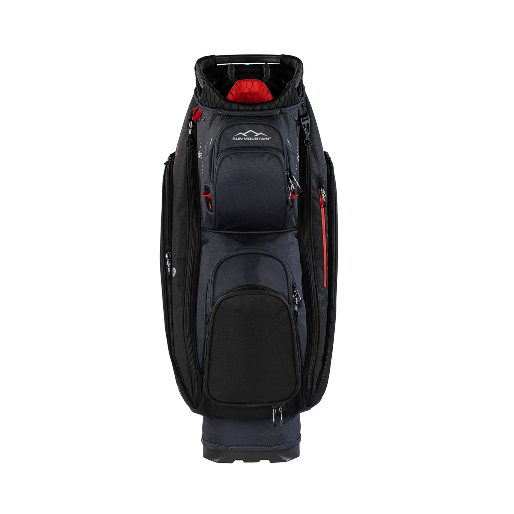 Sun Mountain C-100 Cart Bag - Black/Red, front view