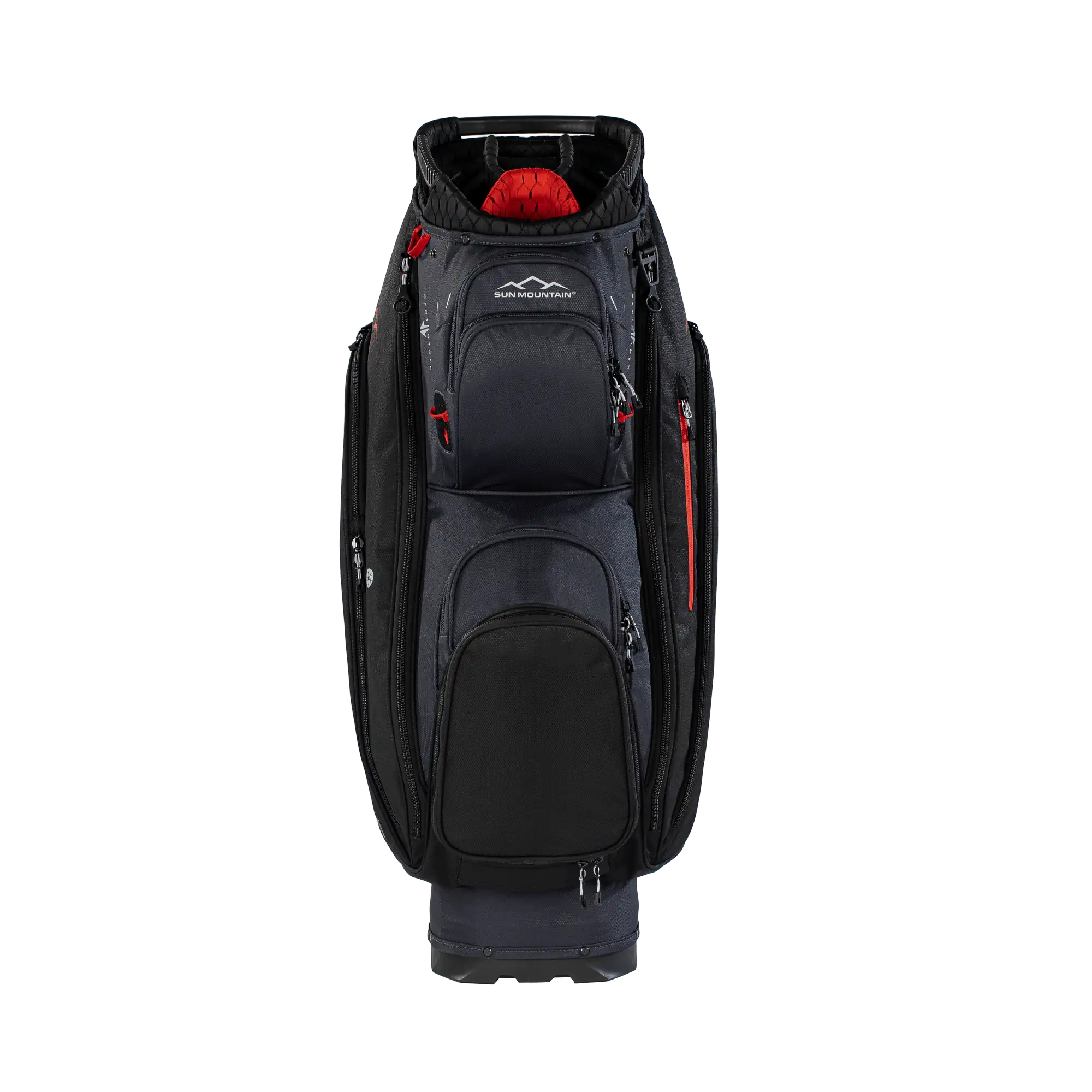 Sun Mountain C-100 Cart Bag - Black/Red, front view