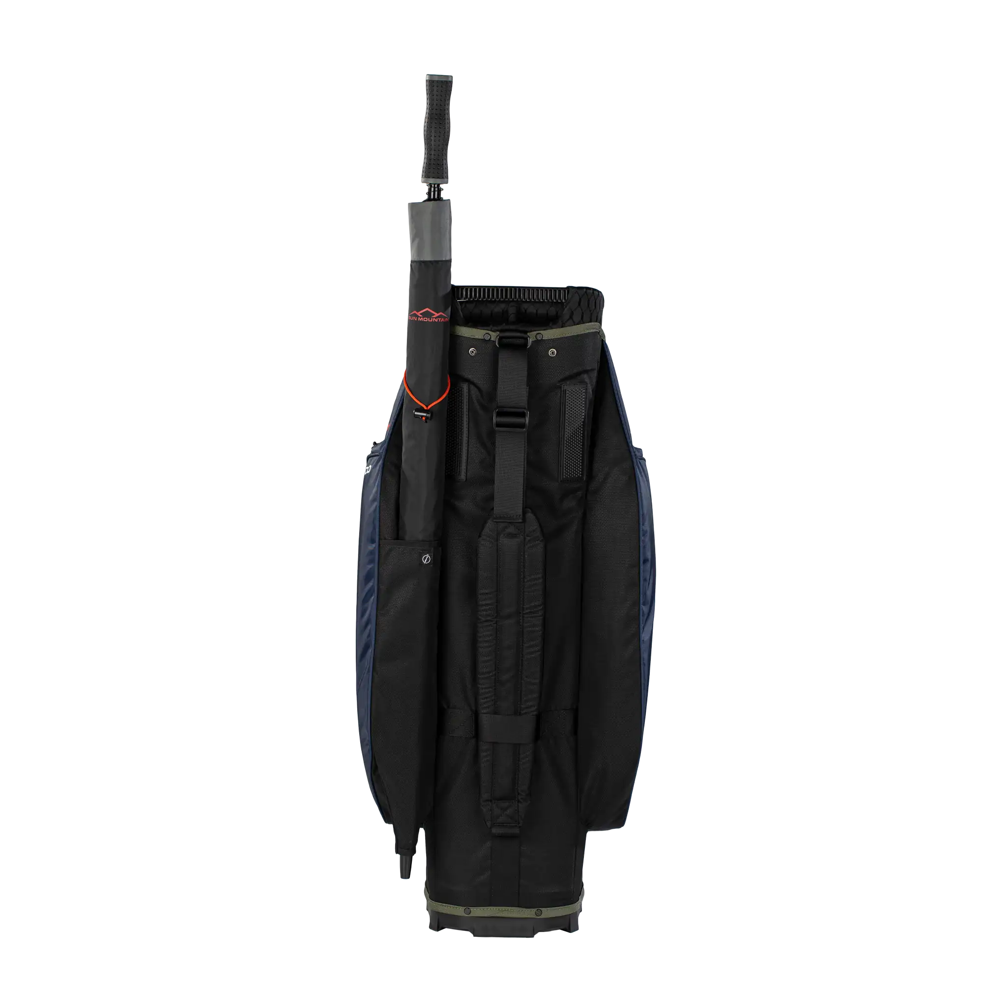 Sun Mountain C-100 Cart Bag - Black-Olive-Inferno, back view