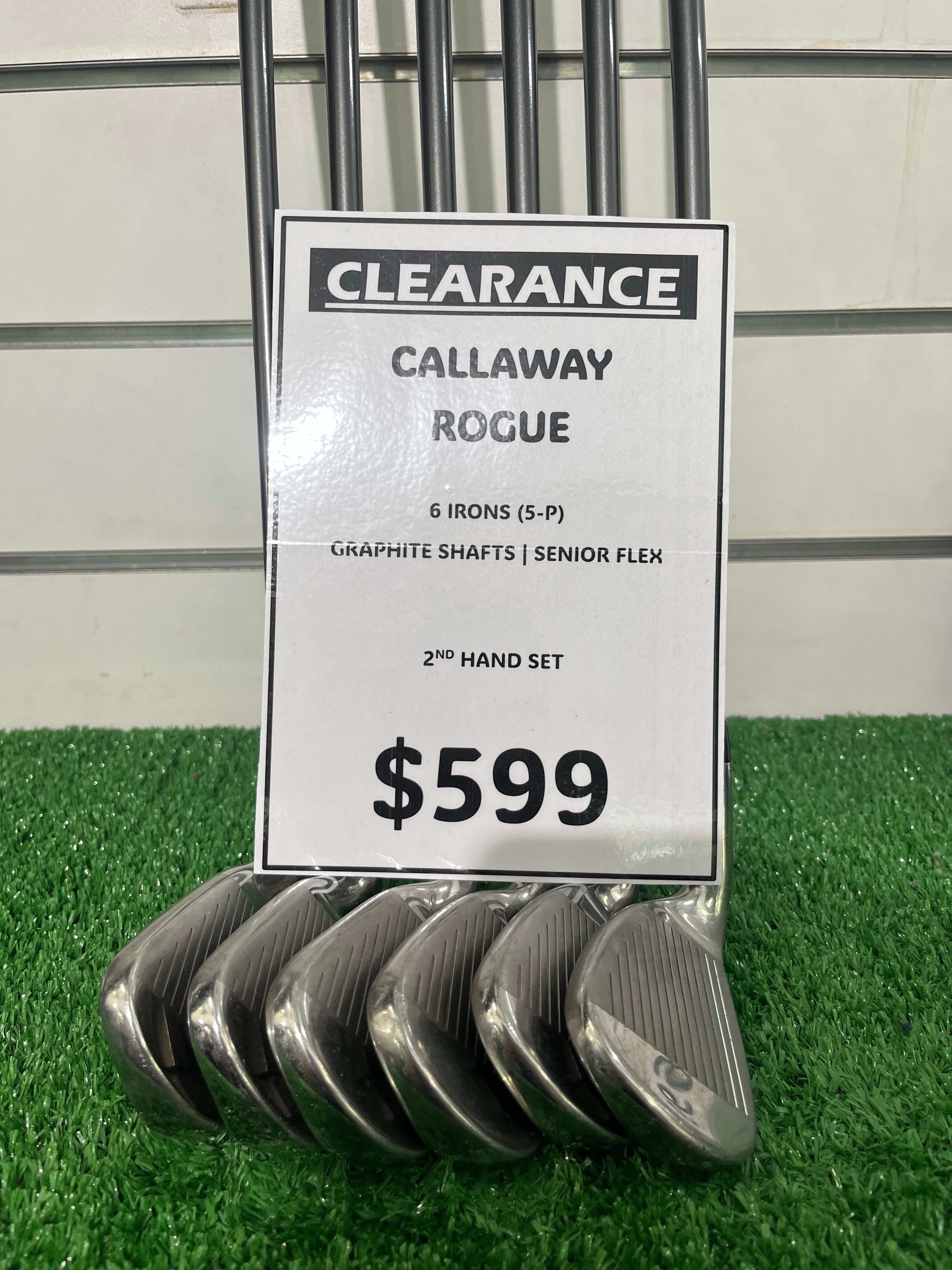 Callaway Rogue 2nd Hand Irons - Graphite Seniors Flex