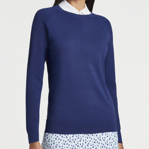 Women's Peter Millar Sport Raglan Crew Neck - Navy