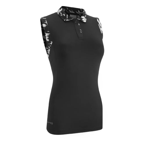 PING Evie Sleeveless Polo Black/White