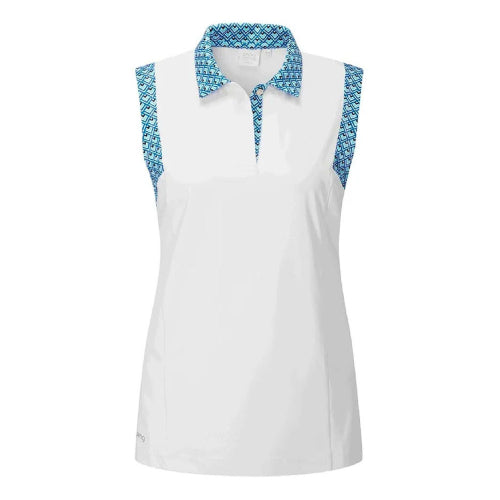 PING Evie Sleeveless Polo - White / Horizon Multi