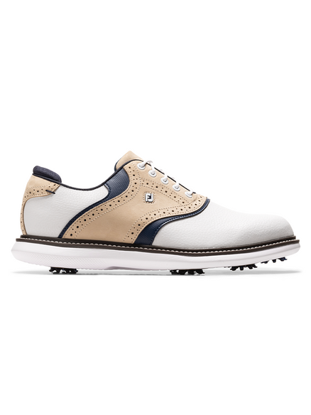 FootJoy Traditions Energy Golf Shoes White Tan Navy 57971