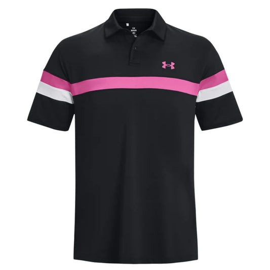 Men's Under Armour T2G Colour Block Polo - Black & Pink