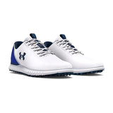 Under Armour Medal 2 Wide Spikeless Golf Shoes - White/Academy