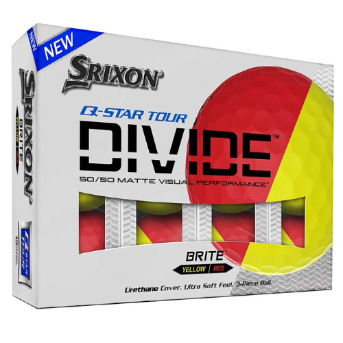 Q-STAR Tour Divide Golf Balls - Red/Yellow